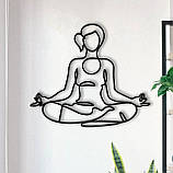 Декоративна дерев'яна картина модульна полігональна Панно "Lotos position / Поза лотоса", фото 2