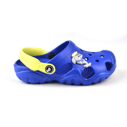 Сабо крокси підліток 28-34 розмір Синьо-лимонні, фото 2