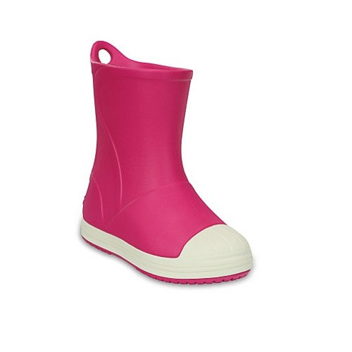 Чоботи гумові для дівчинки Крокси з посиленим носком / Crocs Kids Bump It Rain Boot (203515), Рожеві 28