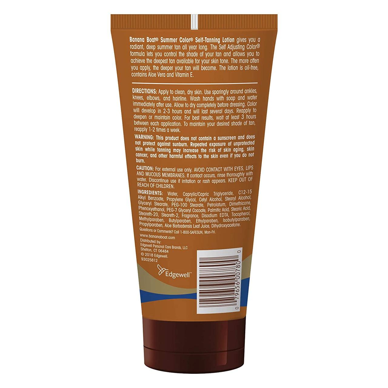 Лосьон автозагар Banana Boat Sunless Summer Color Self Tanning Lotion Light Medium 177 мл - фото 2 - id-p367167429