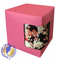 Картонная упаковка для кружек с дизайнерского картона, розовая