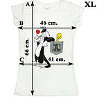 Розмір XL на 46й Футболка Жіноча Білого кольору з Принтом і Написом, Літні Футболки, Білі Футболки, фото 2