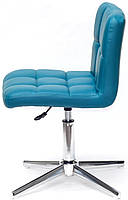 Крісло Arno Modern Base шкірозамінників зелений 1002 без підлокітників, на хромованій хрестовині на стопах, фото 4