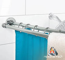 Подвійна / дворівнева штанга з нержавіючої сталі для душової шторки у ванну, Ø 20мм, 25мм, 30мм, 32мм