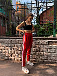 Жіночі спортивні штани літні Adidas класичні червоні Туреччина. Фото в живу. топ. Є 4 кольори, фото 6