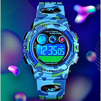 Чоловічий наручний годинник Skmei Kids Синій камуфляж
