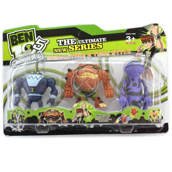 Ben10 3 фігурки 5 серії,світяться - Іон+Годинний механізм+Чоксквоч