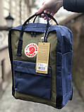 Рюкзак Fjallraven Kanken classic 16L Канкен класик 16л синій з оливковою Київ, фото 2