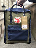 Рюкзак Fjallraven Kanken classic 16L Канкен класик 16л синій з оливковою Київ, фото 3