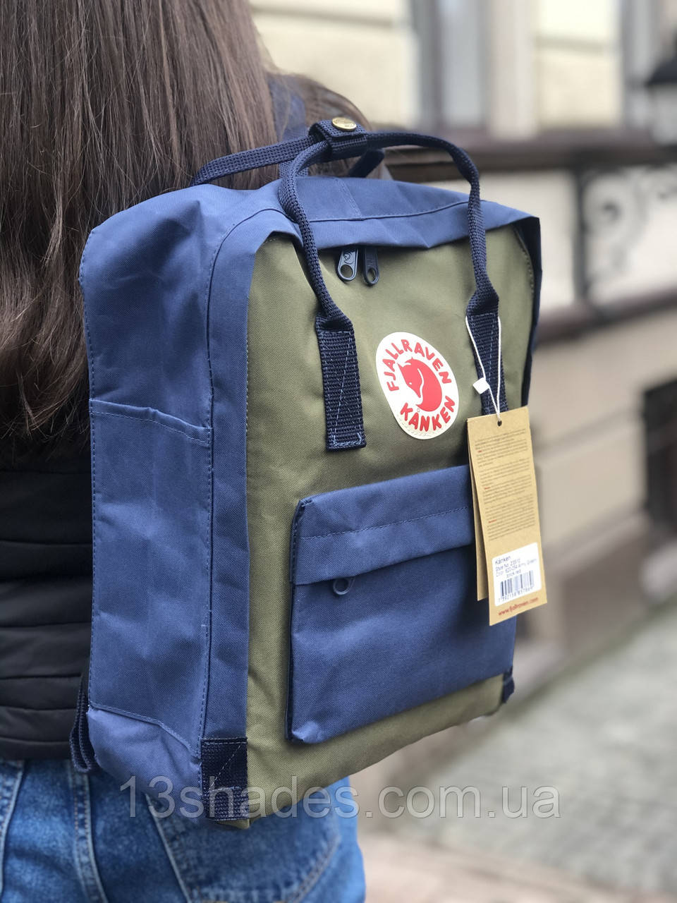 Рюкзак Fjallraven Kanken classic 16L Канкен класик 16л синій з оливковою Київ, фото 1
