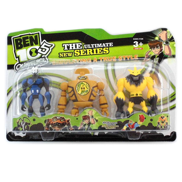 Ben10 3 фігурки 5 серії, світяться - Краб+Хамелеон+Робот
