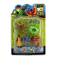 Ben10 светящиеся фигурки 5 серии,часы с дисками Краб,Робот,Жук,Адватай