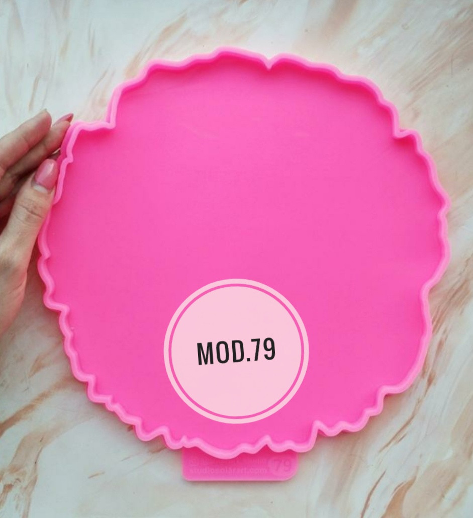 Знижка. Молд для великого підноса\вази під згин Peony, для смоли, з красивими порізаними краями, модель 79