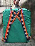 Рюкзак Fjallraven Kanken classic 16L Канкен класик 16л Villa Green Rainbow з райдужними ручками, фото 5
