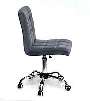 Стілець Augusto CH-Office велюр сірий В-1004 на хромованій базі з коліщатками, фото 5