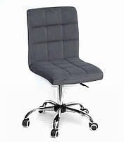 Стілець Augusto CH-Office велюр сірий В-1004 на хромованій базі з коліщатками, фото 3