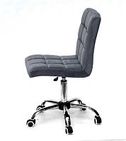 Стілець Augusto CH-Office велюр сірий В-1004 на хромованій базі з коліщатками, фото 2