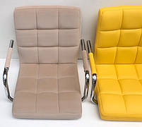 Крісло Arno Modern Base оксамит зелений В-1003 з регулюванням висоти, на хромованій хрестовині на стопах, фото 5