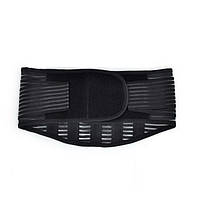 Поперековий корсет з металевими ребрами жорсткості та 2 аплікаторами L чорний
