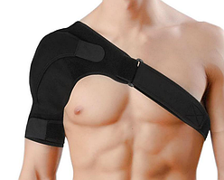 Плечовий бандаж універсальний чорний неопрен для дорослих фіксація на будь-який бік