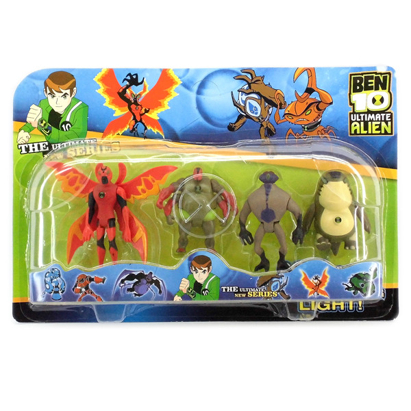 Ben10 4 фігурки, світяться, 5 серії - Крилатий+Мавпа павук+Бльовака+ Рук
