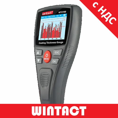 Товщиномір фарби HD-дисплей Fe, 0-1800мкм WINTACT WT2100