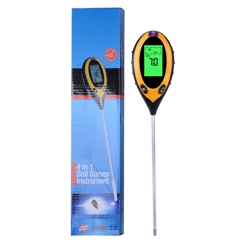 Аналізатор ґрунту 4 в 1 (pH-метр, люксметр, вологомір, термометр)