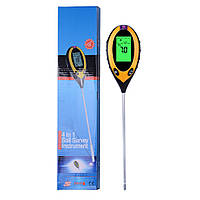 Анализатор грунта 4 в 1 (pH-метр, люксметр, влагомер, термометр)