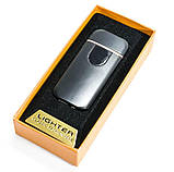 Електронна акумуляторна спіральна запальничка Classic Fashionable (5414 ZGP 5) чорна глянсова, фото 3