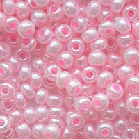 518-10/0-37173 Бісер Чехія (перламутровий, рожевий світлий), упаковка 50 грамів