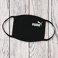 Багаторазова маска з принтом Puma жіноча,чоловіча, підліткова Захисна маска Пума чорна тканинна з бавовни