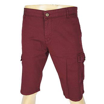 Стильні чоловічі шорти X-Foot 4061 Bordo в бордовому кольорі