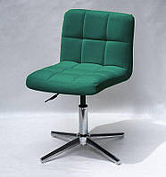 Кресло Arno Modern Base бархат зеленый В-1003 с регулировкой высоты, на хромированной крестовине на стопах