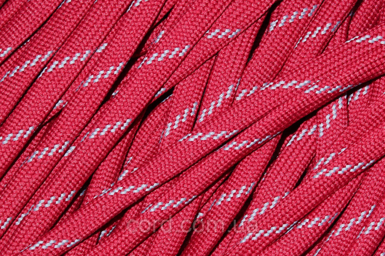 Шнур плоский чехол поліестер 10мм бордовий+світло-сірий моток 100м, фото 1