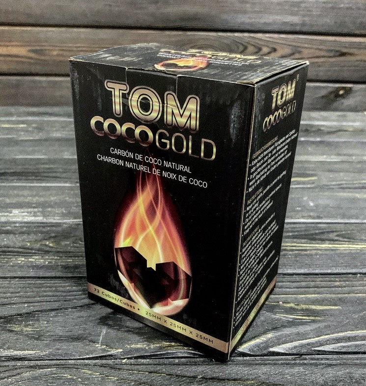 Уголь для кальяна Tom Coco Gold 1 кг (кокосовый, 72 кубика) без упаковки - фото 2 - id-p142223811