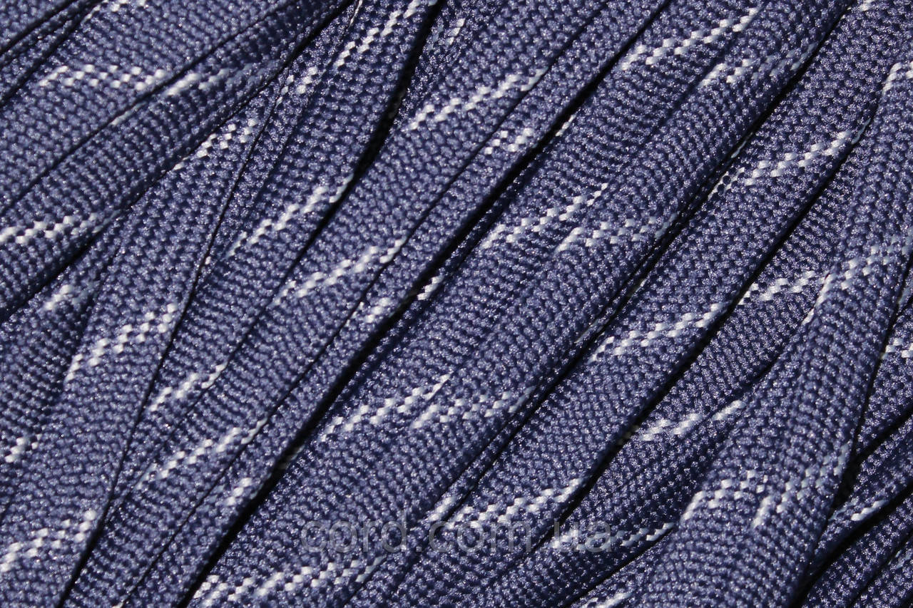 Шнур плоский чехол поліестер 10мм синій+світло-сірий моток 100м, фото 1