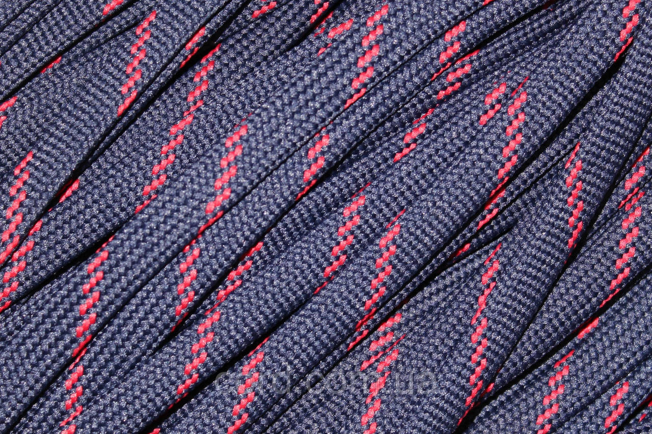 Шнур плоский чехол поліестер 10мм синій+червоний моток 100м, фото 1