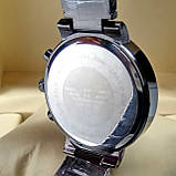 Кварцові наручні годинники Emporio Armani на металевому браслеті чорного кольору чорний циферблат з датою, фото 4