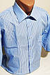Сорочка чоловіча з коротким рукавом Bendu vk-0014 блакитна в смужку класична, фото 6
