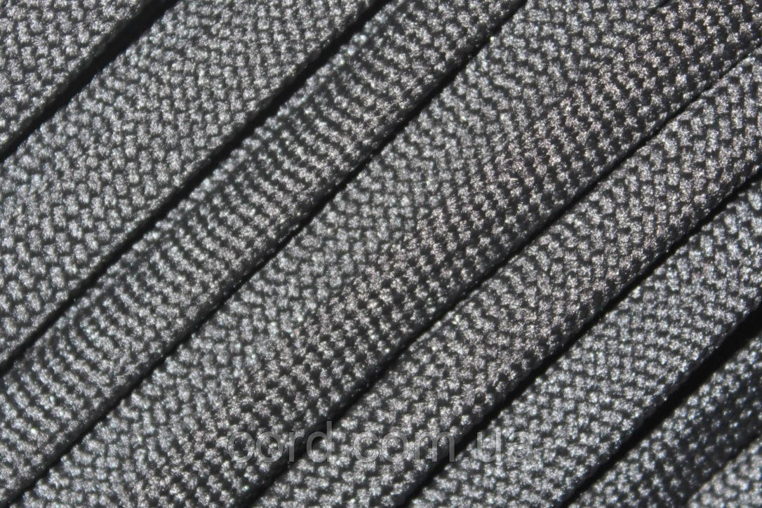 Шнур плоский чехол поліестер 10мм чорний моток 100м, фото 1