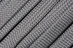 Шнур плоский чехол поліестер 10мм темно-сірий моток 100м