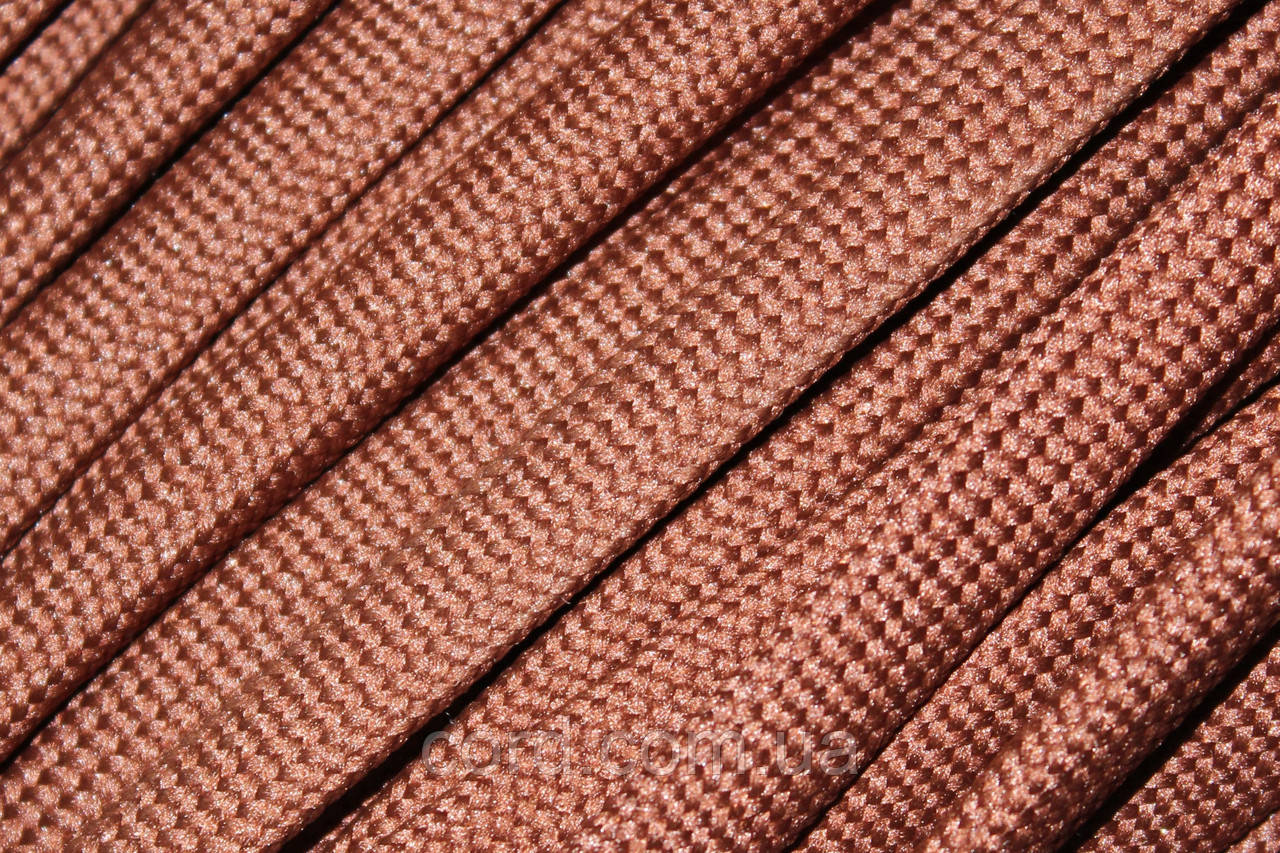 Шнур плоский чехол поліестер 10мм коричневий моток 100м, фото 1