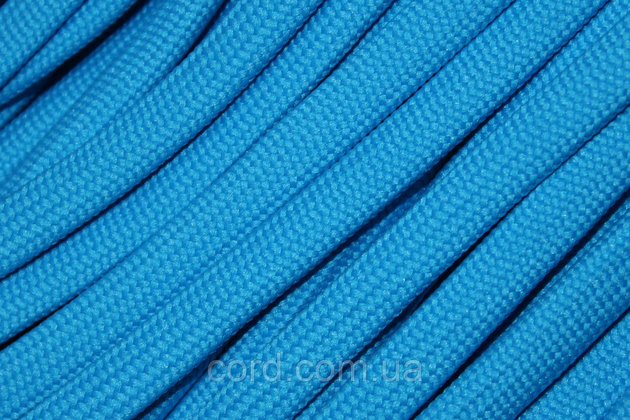 Шнур плоский чехол поліестер 10мм бірюзовий моток 100м, фото 1
