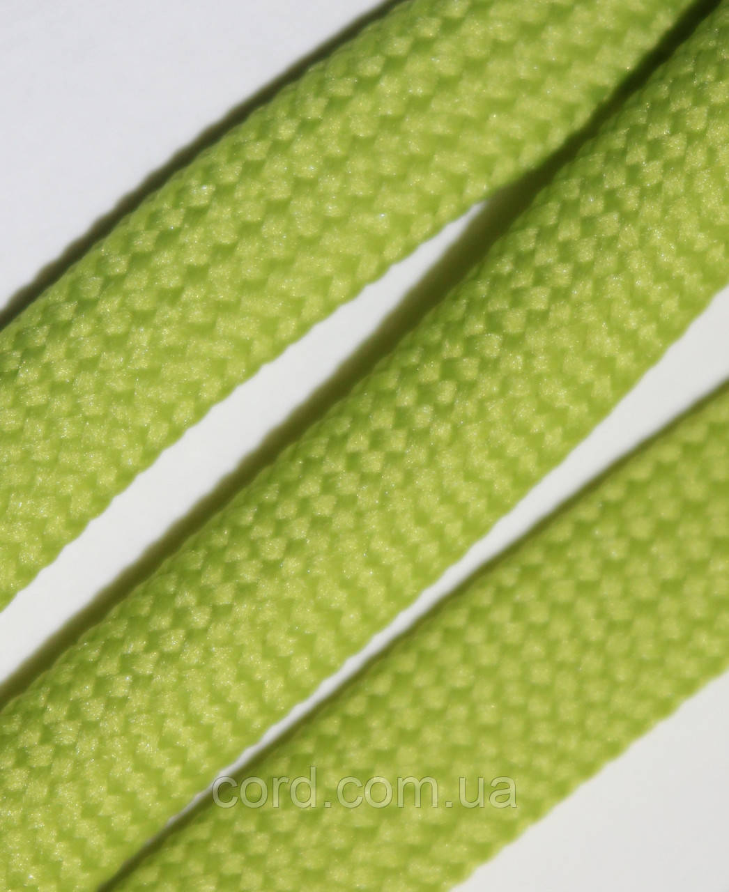 Шнур плоский чехол поліестер 10мм салатовий моток 100м, фото 1