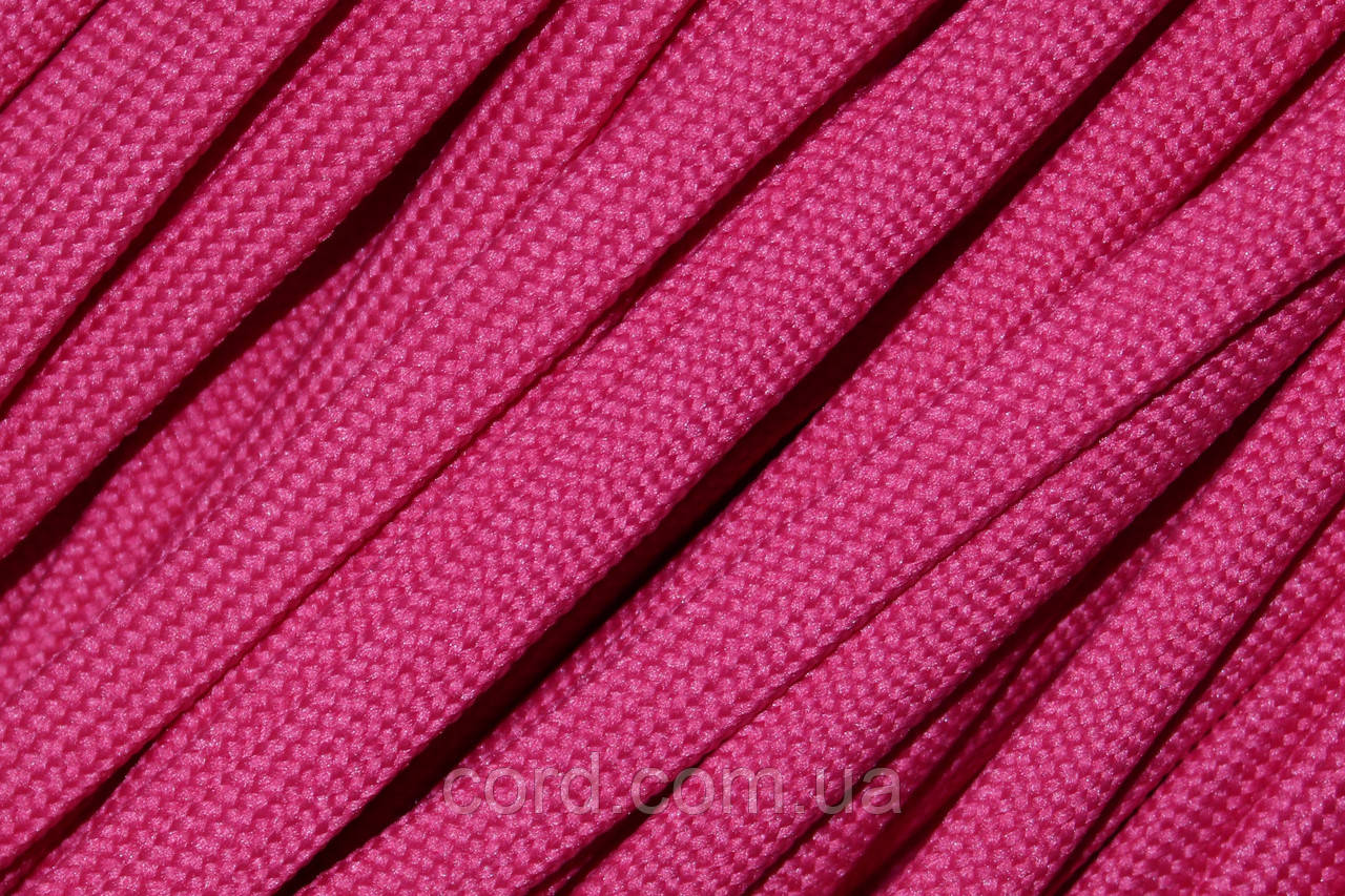 Шнур плоский чехол поліестер 10мм малиновий моток 100м, фото 1