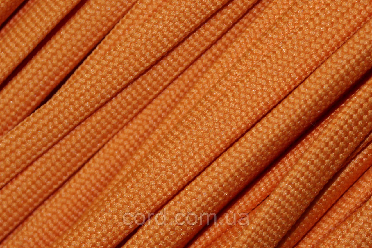 Шнур плоский чехол поліестер 10мм помаранчевий моток 100м, фото 1
