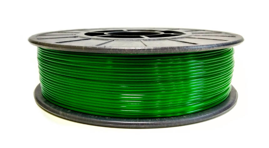 Нитка PETG (CoPET, ПЕТГ) пластик для 3D-друку, Прозоро-зелений (1.75 мм/0.75 кг), фото 1