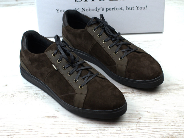 Коричневі замшеві кросівки кеди чоловіче взуття великих розмірів Rosso Avangard Puran Brown Vel BS