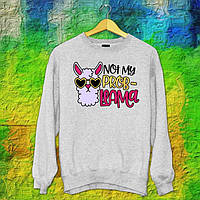 Світшот чоловічий з оригінальним принтом Альпака "Not my prob-Llama" Push IT S, Сірий