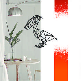 Декоративна дерев'яна картина абстрактна модульна полігональна панно "Pelican / Пелікан"